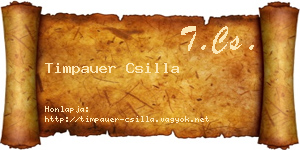 Timpauer Csilla névjegykártya